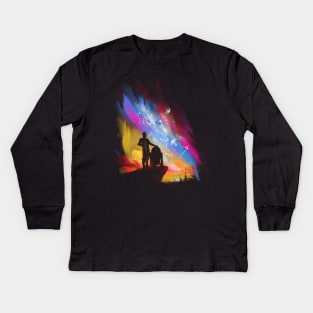 sunset on tatooine Kids Long Sleeve T-Shirt